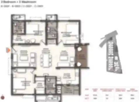 Brigade Manor Apartment 3 BHK Grand floor plan by Brigade Group located at Moti Nagar, Near Sanath Nagar, Hyderabad Telangana